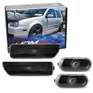 iJDMTOY Euro Smoked Lens Bumper & Fender Side Marker, Repeater Light Housing Combo For Volkswagen: 1999-2005 MK4 Golf GTI R32 Rabbit Jetta