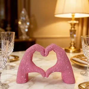 Cute Heart Gesture Decorative Piece, Light Luxury Home Soft Furnishing, Entryway Desktop Decoration, Perfect Gift for Friends' Birthdays