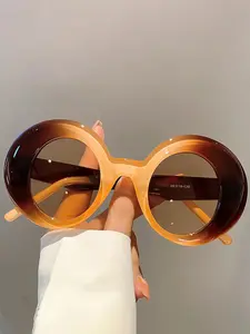 Unisex Simple Style Tinted Lens Sunglasses, Trendy Casual Sunglasses for Everyday Use, Fashion Accessories for Outdoor Activities, Trendy Vintage Sunglasses