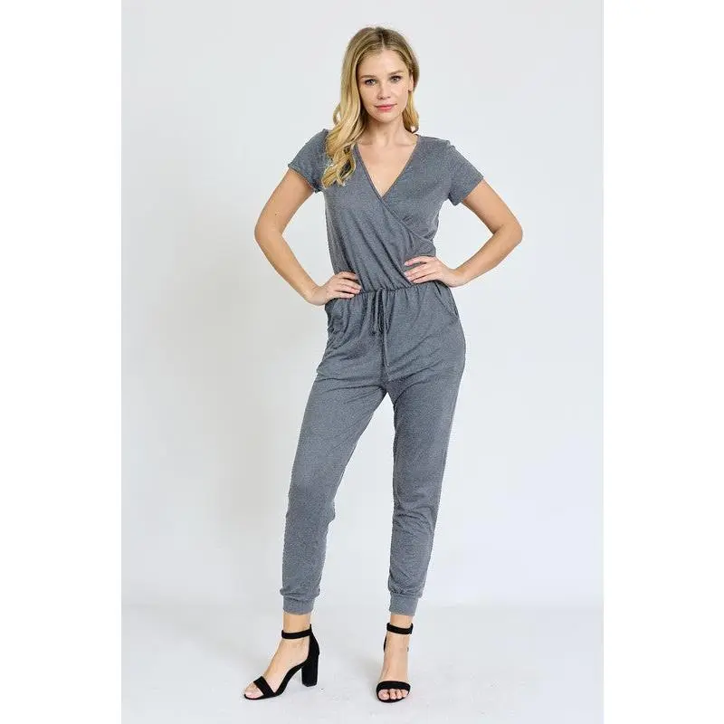 Short Sleeve Jogger Jumpsuit