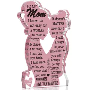 Mom Gifts from Daughter Christmas Gift for Mom, Mom Birthday Ideas Gift Cool Mother's Day Gifts from Daughter Best Mom Ever Gifts New Mom Single Mom Christmas 2024 Acrylic Plaque Sign 5x3in