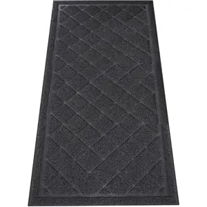 Front Door Mat Indoor Outdoor, 48" x 24" Non Slip Welcome Doormat for Entryway, Heavy Duty Low Profile Entrance Rug for High Traffic Areas, Patio, Outside Entry, Yard, Porch