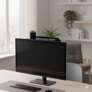 No-Drill TV Top Storage Shelf | S & L Sizes | Space-Saving Wall Mount Design for Router, Monitor, Home Office & Living Room | Anti-Tip Organizer Multi-Surface Versatile