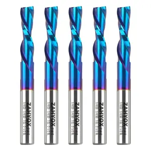 5Pack - S1417 Solid Carbide nACo Coated Downcut Spiral Router Bit - 2 Flutes - 1/4 SD - 1/4 CD - 1 CL - 2-1/2 OL