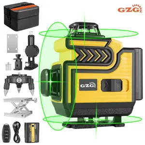 GZG 16 Lines 4D Laser Level Tool for Accurate Measurements, Self Levelling Laser, Rechargeable Laser Level, High Precision Laser Level for Construction & DIY Projects, Durable Design for Long-Lasting Use