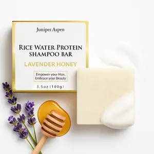 Rice Water Protein Shampoo Bar – Lavender Honey Scent – Sulfate-Free, Vegan, Solid Shampoo for Hair Strength & Shine – Eco-Friendly Gift for Women & Men
