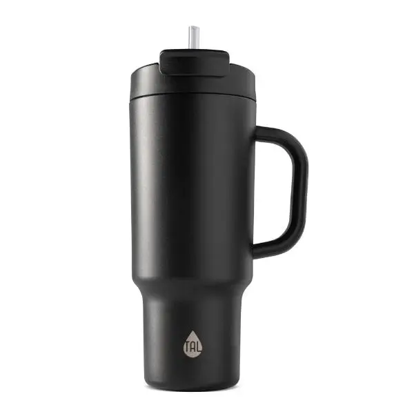 TAL 40oz Stainless Steel Hudson Tumbler with Straw, Black