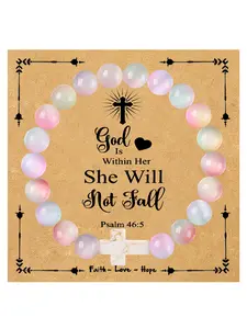 Elegant Cross Bracelet Gift Set for Women, Religious Jewelry Gift, Boho Style Bracelet, Perfect for Graduation, Birthday, Thanksgiving & More, Includes Blessing Card