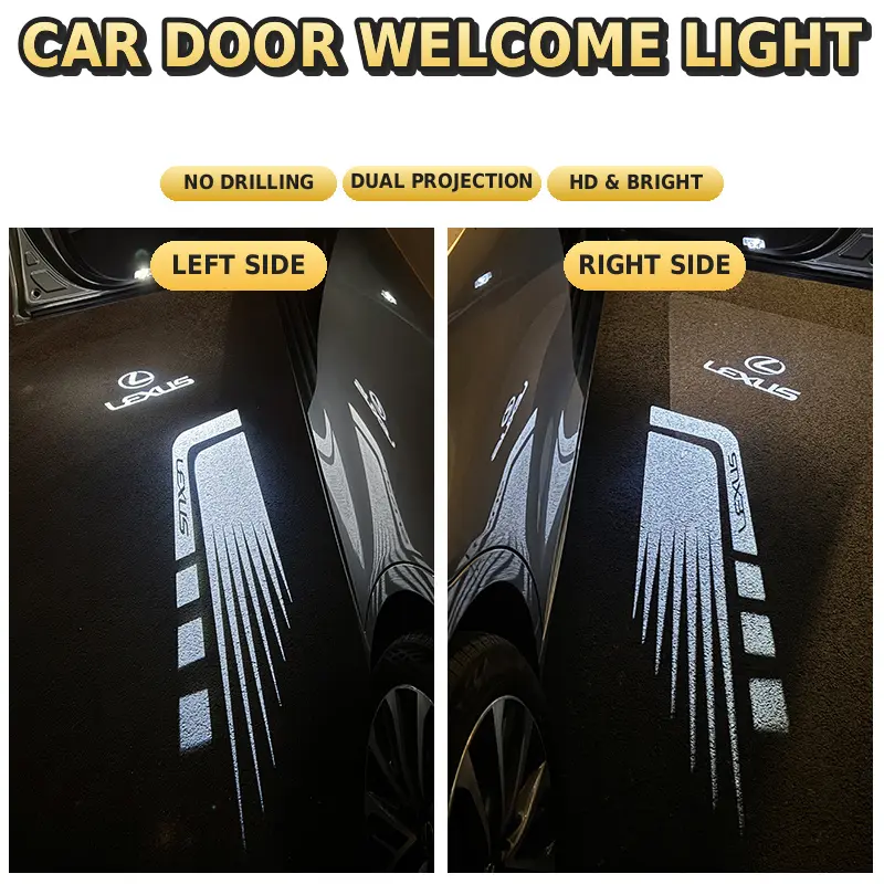 Car Door Carpet Projector Light [Original Logo + Wing LEXUS], Left/Right Pair