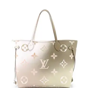 Pre-owned Louis Vuitton Canvas Coated Tote Bags REBAG Neverfull NM Tote Spring in the City Monogram Giant Canvas MM by Rebag