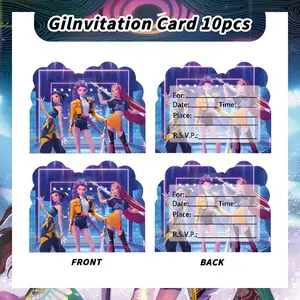 New Witchy Girl Group K-Pop Theme Birthday Party Invitation Card, Stylish Event Invite, Perfect for Fans and Celebrations