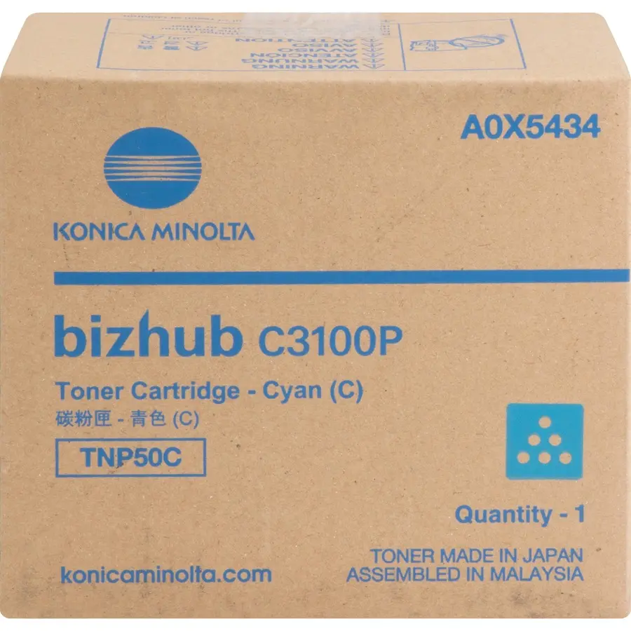 Konica Minolta TNP50C Original Toner Cartridge - Cyan - Laser - 6000 Pages