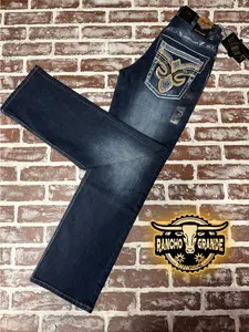 Ace-1465 Men's Western Cowboy Jeans Straight Fit Boot Cut / Pantalon Vaquero para Hombre Diseno Moderno para Bota