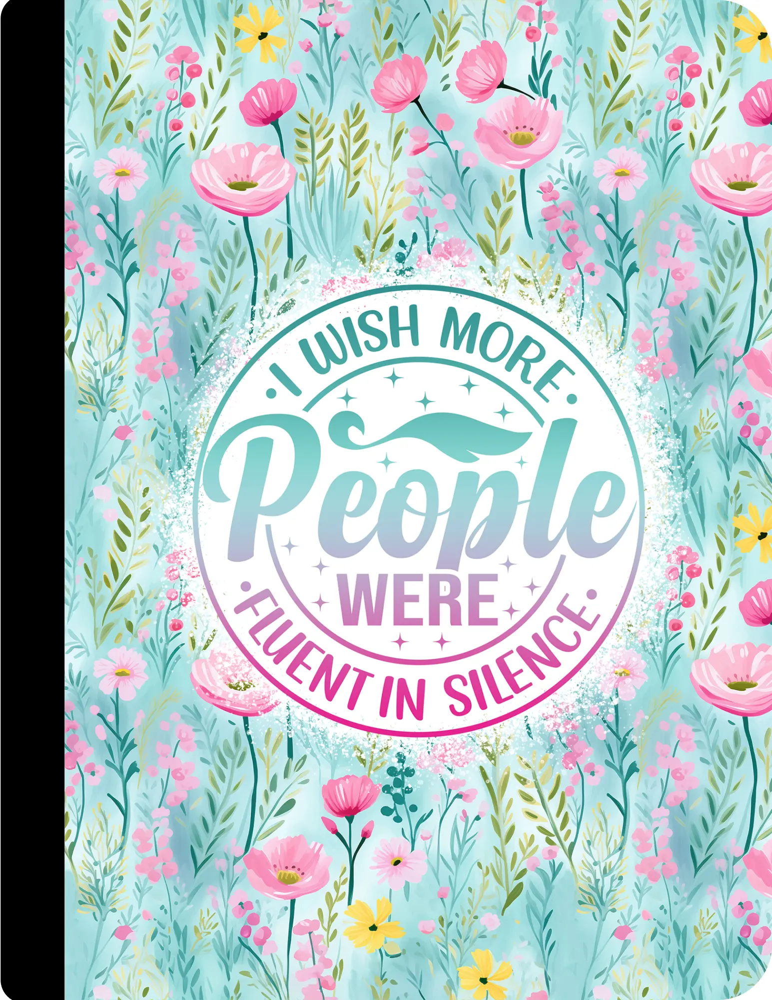 Silence Composition Notebook with Paper Pages - Funny Gift for Adults, Office Stationery Notebook