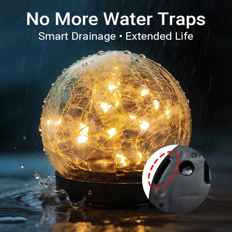 Solar Globe Lights Outdoor Waterproof-Solar Balls Garden-Cracked Glass Ball Solar Lights Outdoor-Solar Orbs Outside-Outdoor Decorations Patio & Yard Lawn Backyard Decor Solar Globe Lights Outdoor Waterproof-Solar Balls Garden-Cracked Glass Ball Solar Lights Outdoor-Solar Orbs Outside-Outdoor Decorations Patio & Yard Lawn Backyard Decor