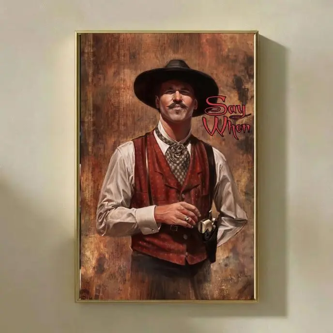 [NO FRAME] Vintage Tombstone Movie Poster, Wyatt Earp, Doc Holliday & Earp Brothers Walking Scene