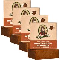 4-Pack Wood Barrel Bourbon Natural Bar Soap
