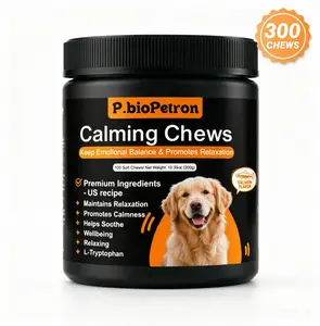 P.bioPetron Calming Chews for Dogs - Hemp Chew + Melatonin - Anxiety Relief - Sleep Aid - Relaxing Treats - Stress Relief During Fireworks, Storms, Thunder, Barking（100 Soft Chews） Turkey Tail Mushroom Immunity Powder  for  Pets