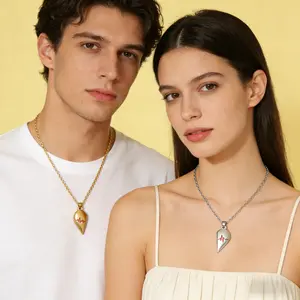 Heartbeat resonance couple magnetic necklace, suitable for daily wear, Love at First Find Valentine's Day gift
