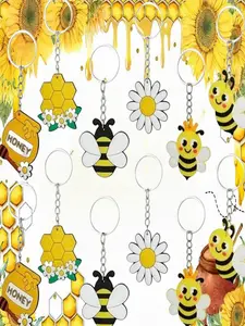 Cute Fashion Bee-Shaped Pendant Keychain Set, Unique Bee Accessories for Bags and Keys, Ideal Gift for Honey Lovers/bee Enthusiasts