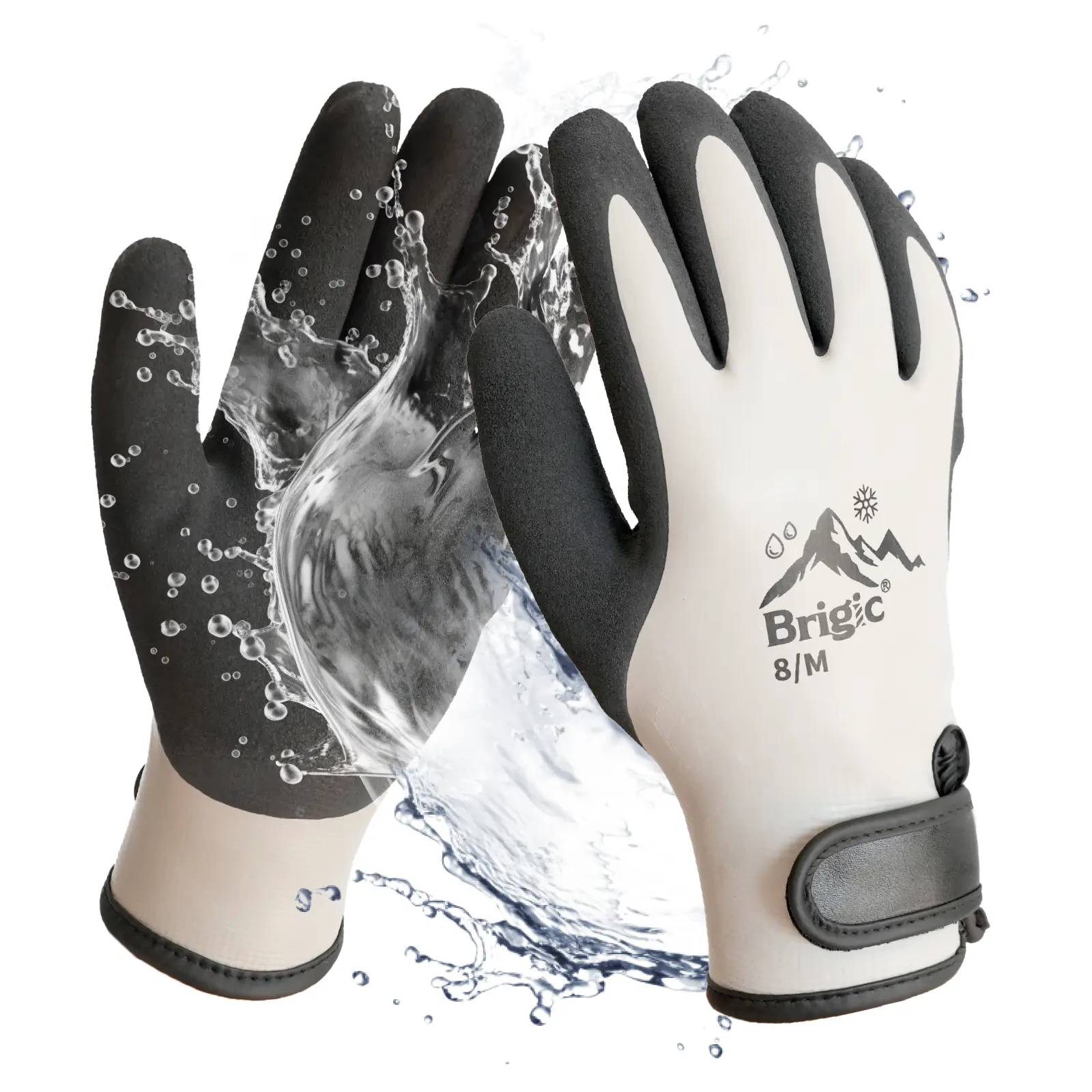 Brigic Rugged Safety Work Gloves, Winter Waterproof Seam-Sealed with Mohair Lining, Reinforced Stitch, Enhanced Grip, Durable Flexible for Cold-Weather Gardening & All-Weather Protection Home Improvement Tasks