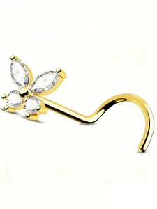 20G Nose Ring Butterfly Nose Piercing Jewelry CZ Nostril Piercing Jewelry Nose Screw Studs for Women Men