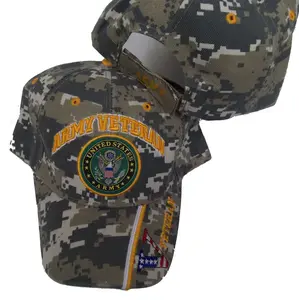 CrazyCoolBuys United States Army "V" Veteran Camo Baseball Style Embroidered Hat Us Usa Cap