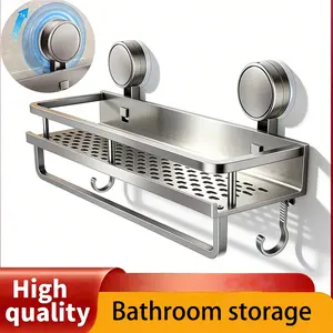 Rust-Resistant Wall-Mounted Shower Shelf with Suction Cups, Floating Rack for Bathroom, Space Saving Organizer, Bathroom Accessory, Bathroom Organizers /