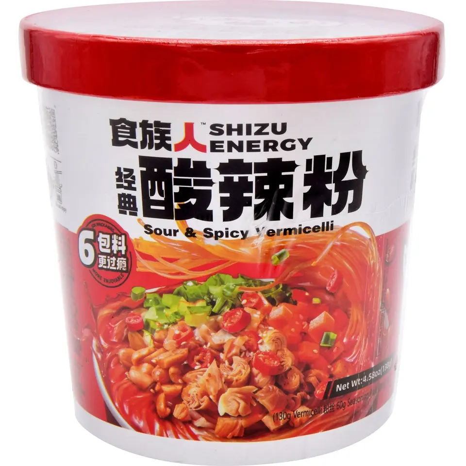 Shizuren Ambient Quick-Cook Seafood Ramen Variety Pack - Hot & Sour Spicy Vermicelli, Rich Clam Flavor Rice Noodle with Beef, Acrylamide-Controlled Instant Noodles, Easy-to-Prepare Comforting Asian Pantry Staple
