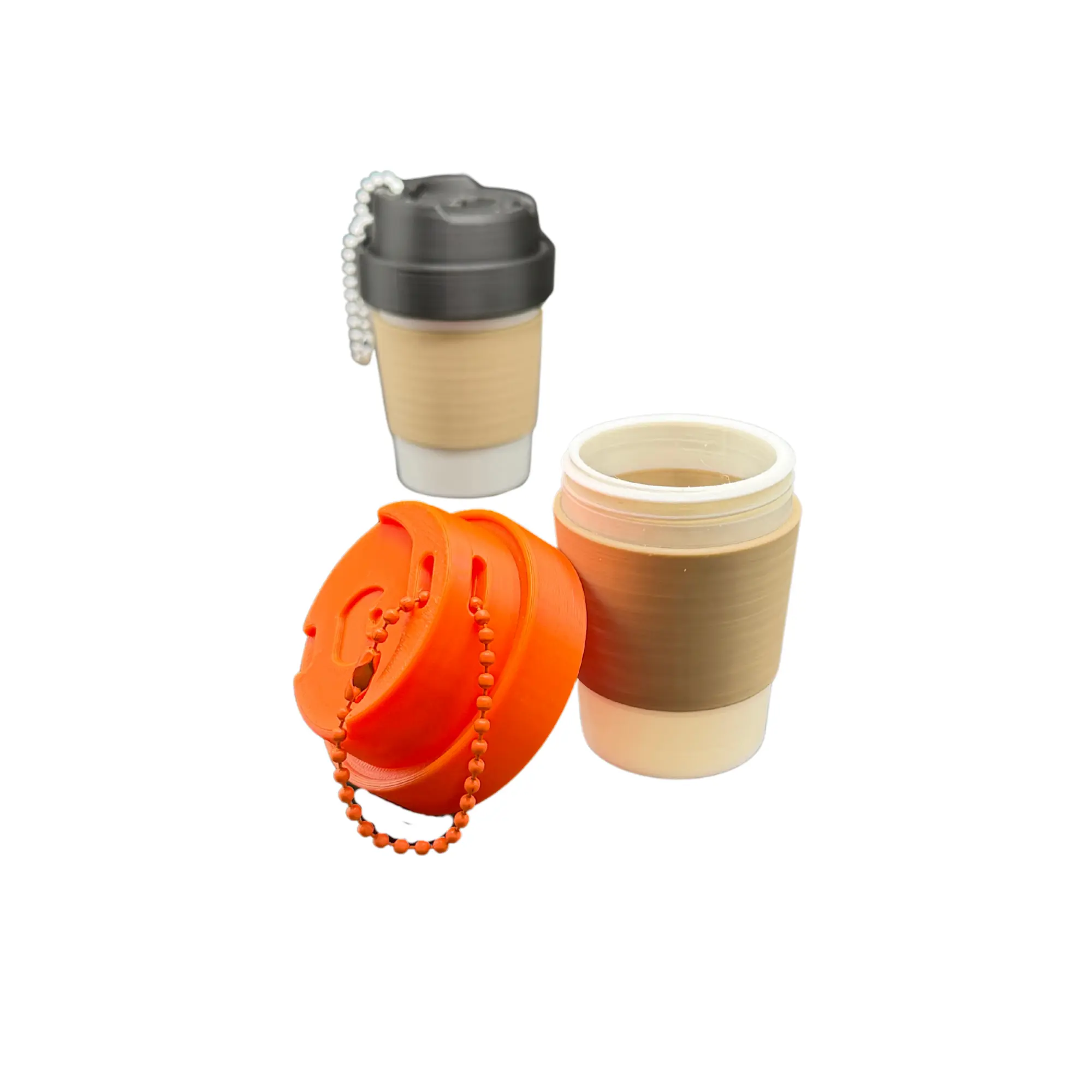 Secret Stash Keychain Coffee Cup | Mini Hidden Storage Keychain for Keys, Bags & Coffee Lovers | 3d Printed