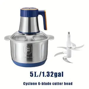 Stainless Steel Electric Meat Grinder & Food Processor - 5L Chopper Slicer Stainless Steel Electric Meat Grinder & Food Processor - 5L Chopper Slicer