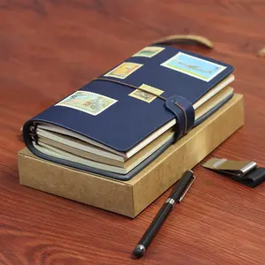 A6 Notebook with Metal Bookmark, Includes Leather Paper and Lined Paper, Ideal for Handwriting, Notes, Vintage Portable Travel Diary, Soft Cover Notebook