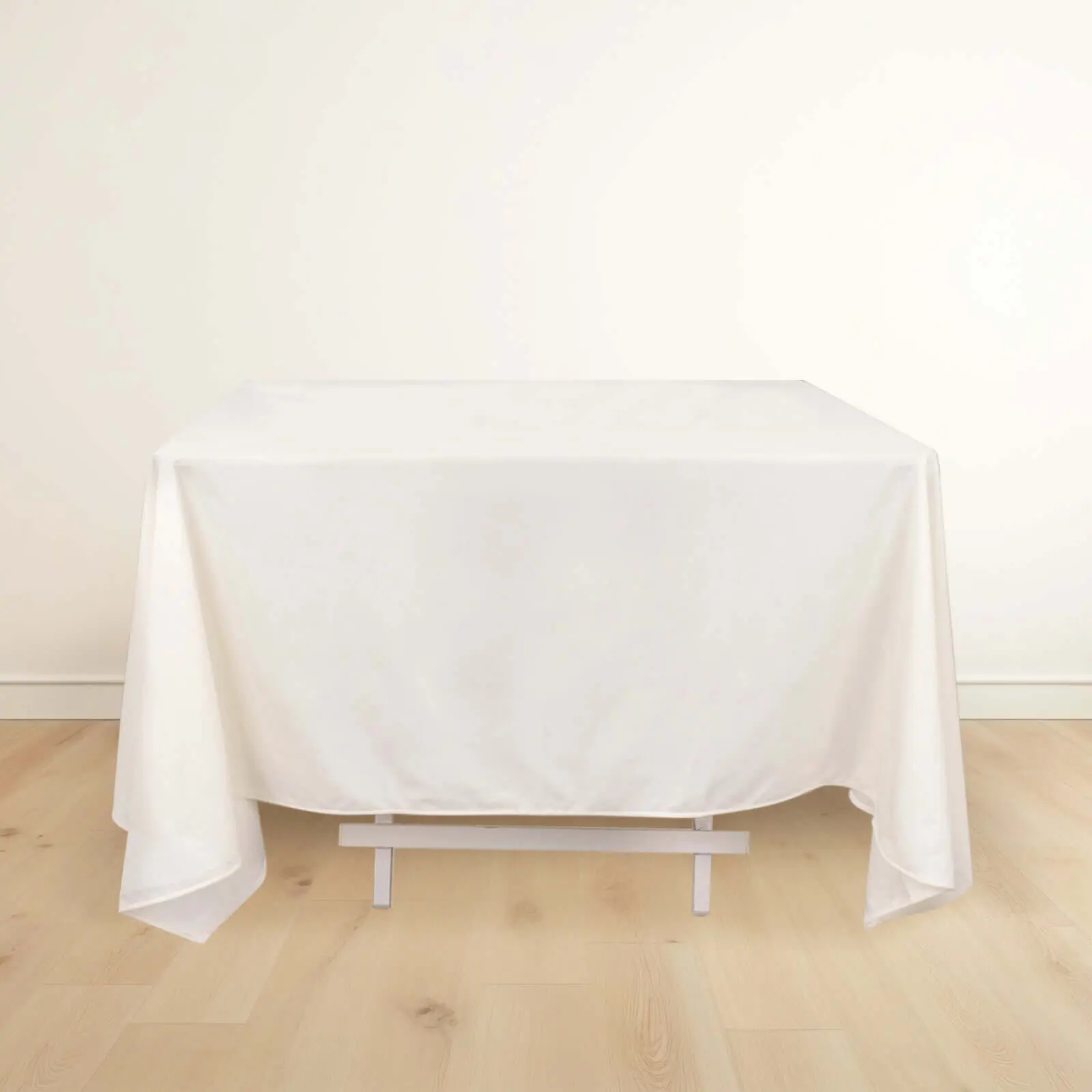 70"x70" Ivory Scuba Square Tablecloth - Wrinkle-Resistant, Dryable, Machine-Washable Decorative Table Cover for Restaurants, Hotels, Banquet