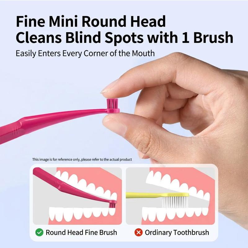 ICESEE End Tuft Toothbrush – Soft Fine Bristles, Braces-Friendly, Precise Cleaning for Hard-to-Reach Areas, Gentle on Teeth & Gums