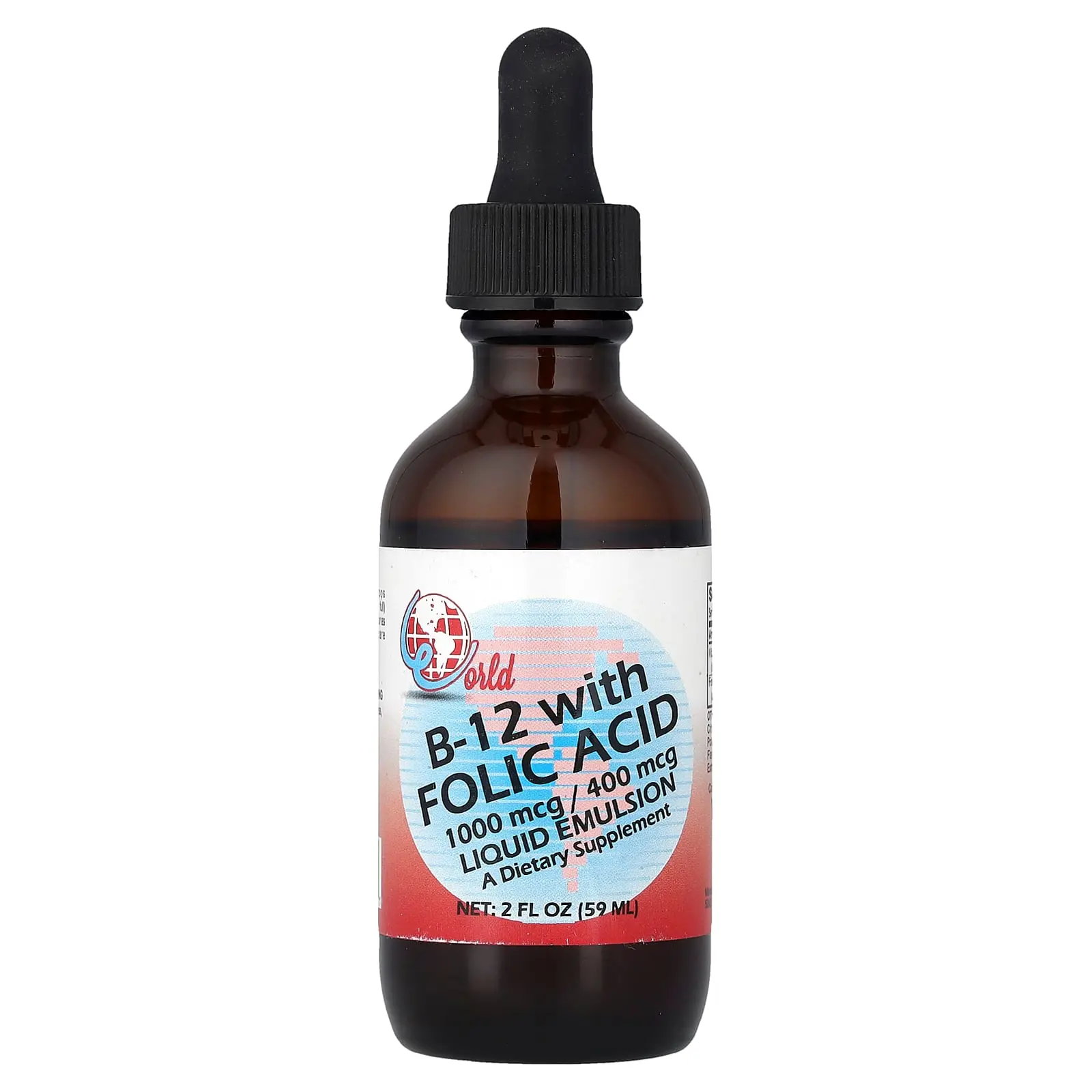 World Organic B -12 With Folic Acid, 2 fl oz (59 ml)