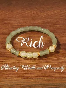 Bamboo Jade Beaded Bracelet, High Quality Bracelet, Premium Bracelet, Fashionable Jewelry for Women & Men, Trendy All-Match Exquisite Jewelry, Perfect Birthday Gift