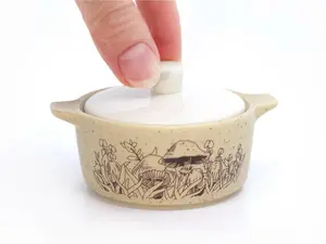 Pyrex-Inspired Forest Fancies Casserole Ceramic Trinket Box