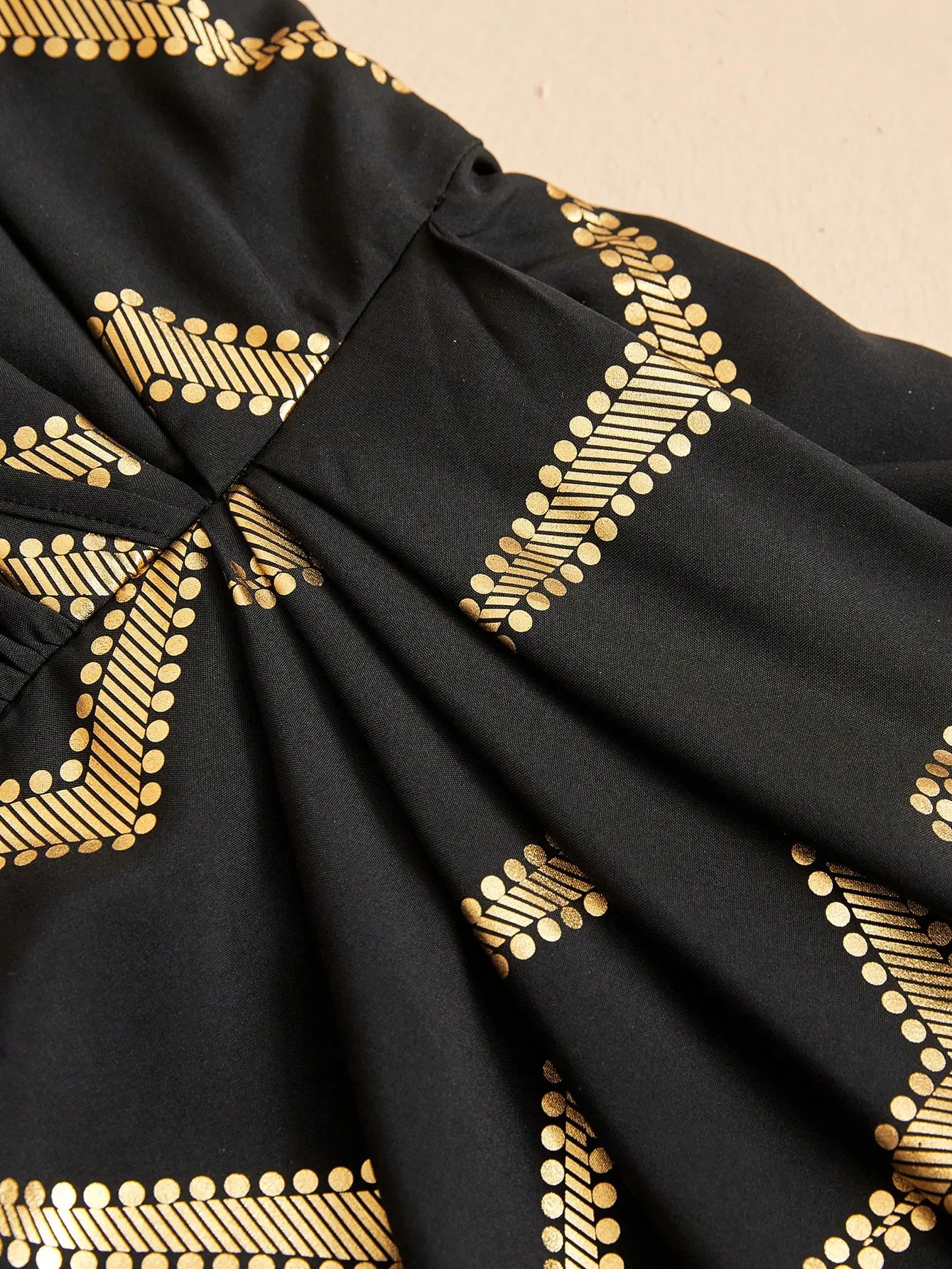 slim fit dress slacks Gold on Black Raschel Lace main image 1