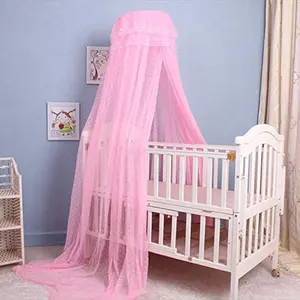 Breathable Baby Nursery Mosquito Net - Door-Type Hanging Dome Bedding Accessory, All-Seasons Sleeping Item, Bed Fence Compatible (Pink Net Only, No Stand)