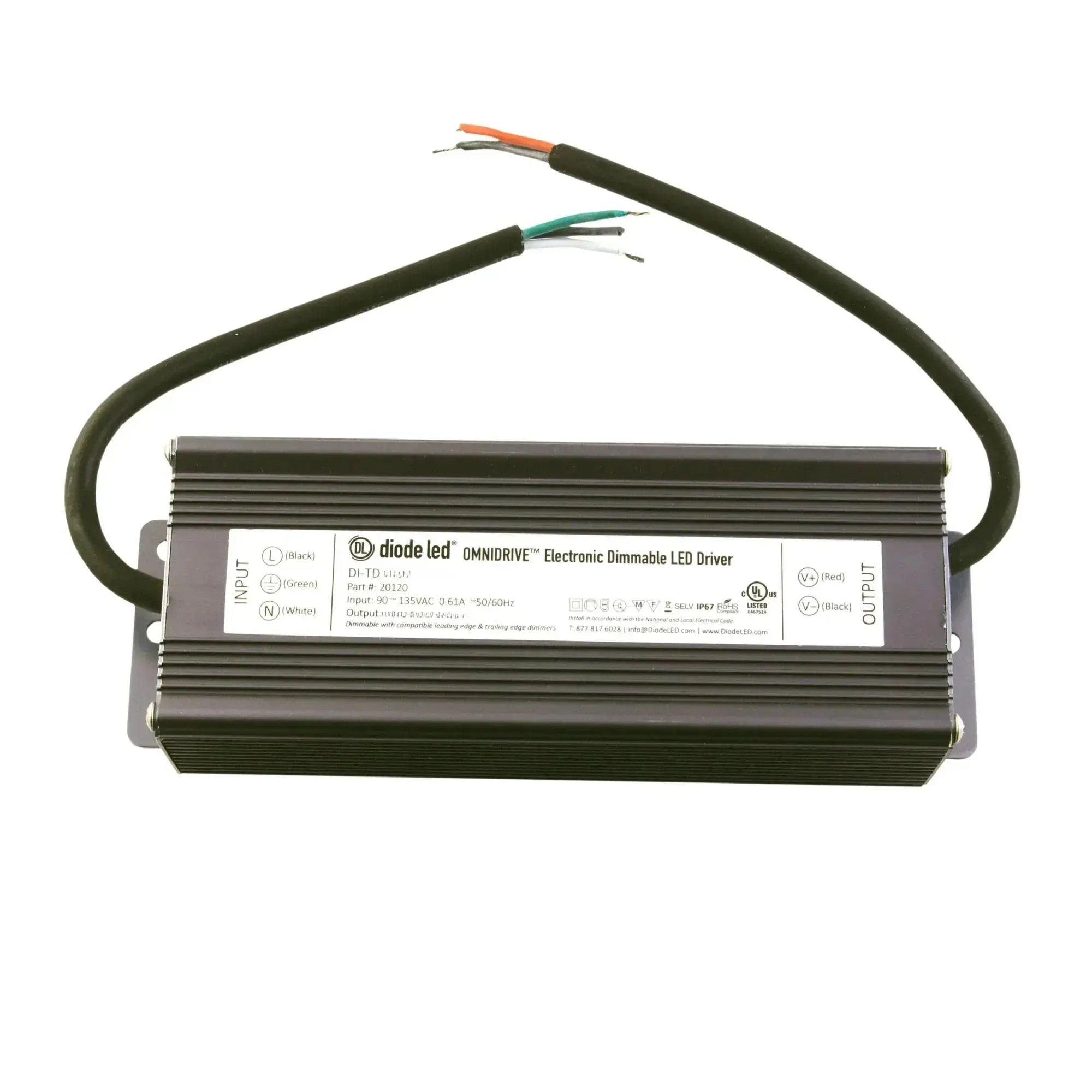 OMNIDRIVE 120W 12V Omnidrive Electronic Dimmable LED Driver, 120VAC