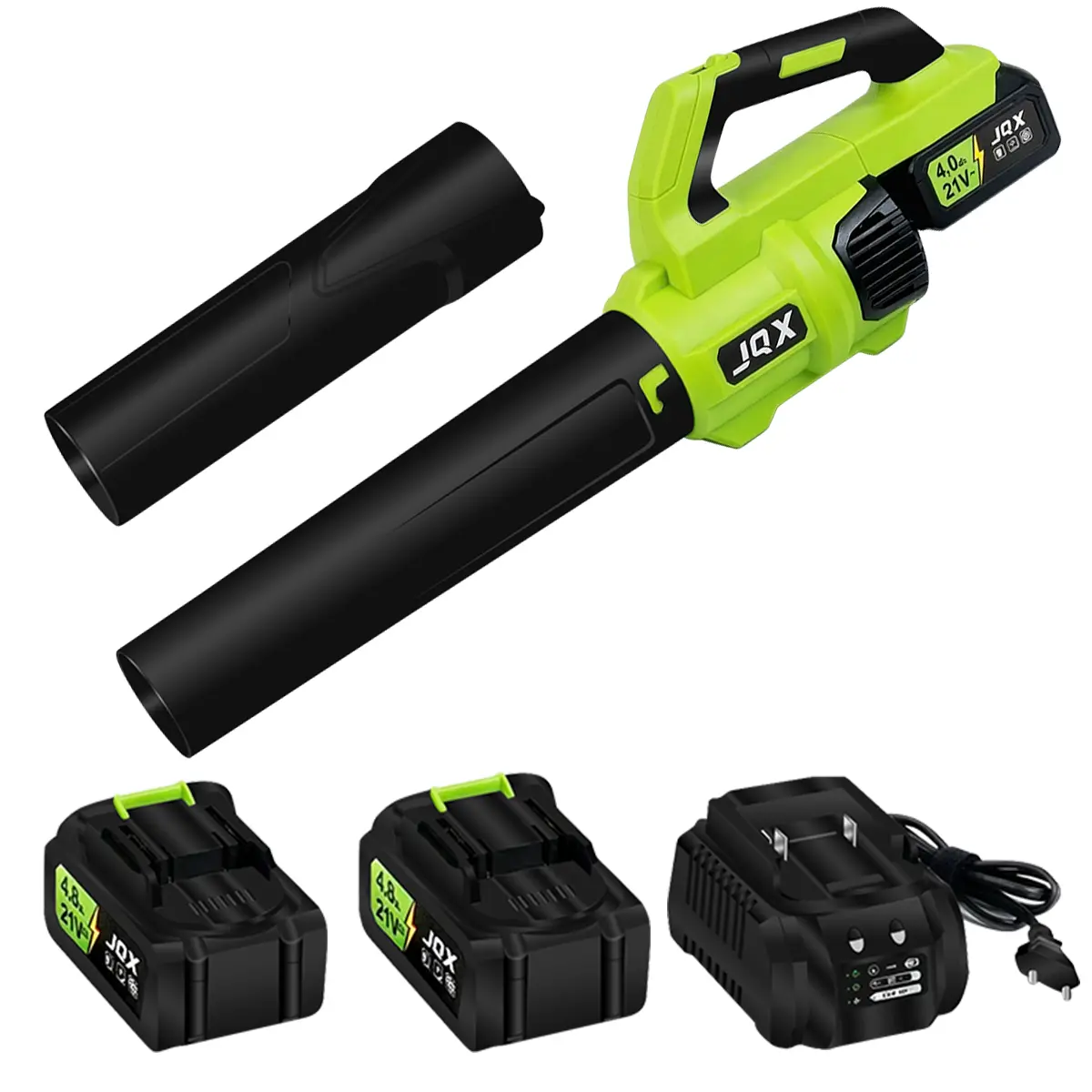 21V Wireless Leaf Blower & Vacuum - 200W Brushless Dual-Speed Motor, 4000mAh Battery with Fast Charger, Lightweight Handheld Design with Grip, Extended Nozzle for Outdoor Yards Cleanup, 200W Power,toolupgrade
