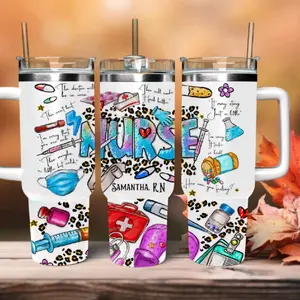 Personalized Nurse Tumbler, Customized Gift For Nurse, Gift For Student Nurse, New Nurse Gift, 40oz Tumbler With Handle.