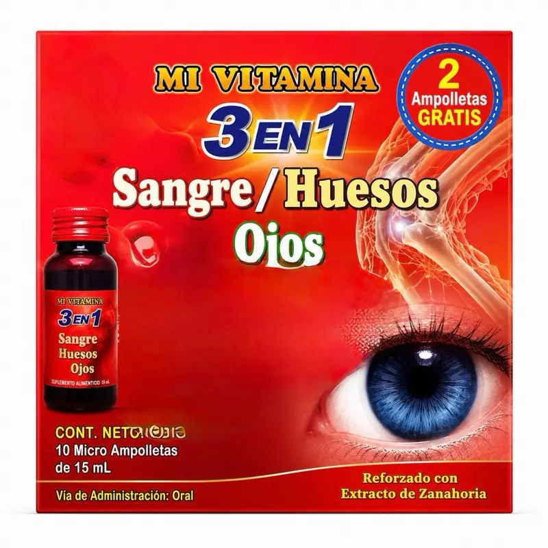 Mi Vitamina 3-in-1 Multivitamin & Mineral Supplement Drink, 10 Micro Ampoules (15 mL Each)