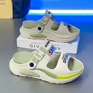 Men's & Women's Chunky Platform Slide Sandals, Unisex Sporty Adjustable Strap Slippers, Non-Slip Breathable Summer Shoes for Beach & Outdoor