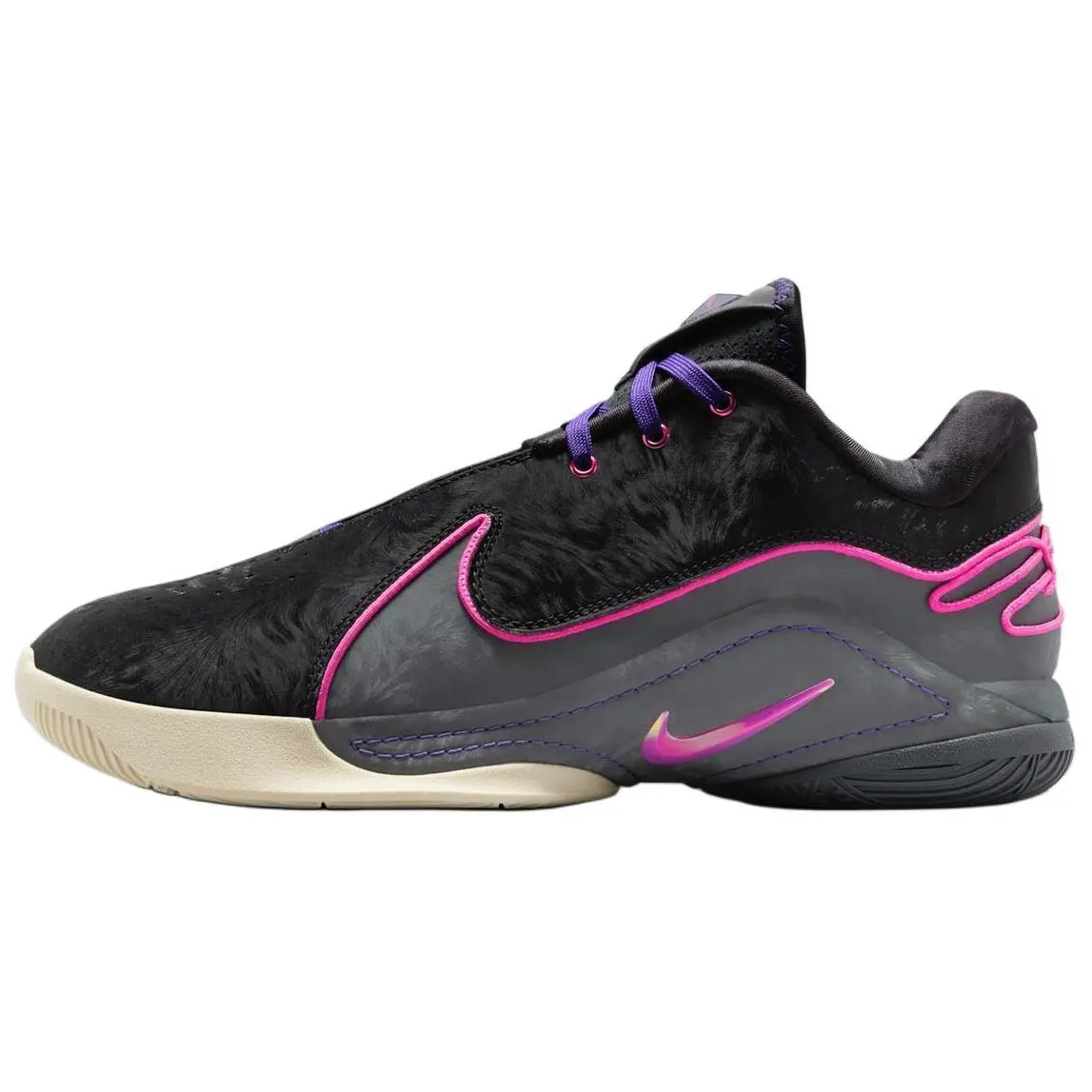 Nike LeBron 22 Anti-Slip Wear-Resistant Low-Top Basketball Shoes Unisex Black Gray Purple Versatile Durable Non-slip FZ1095-001