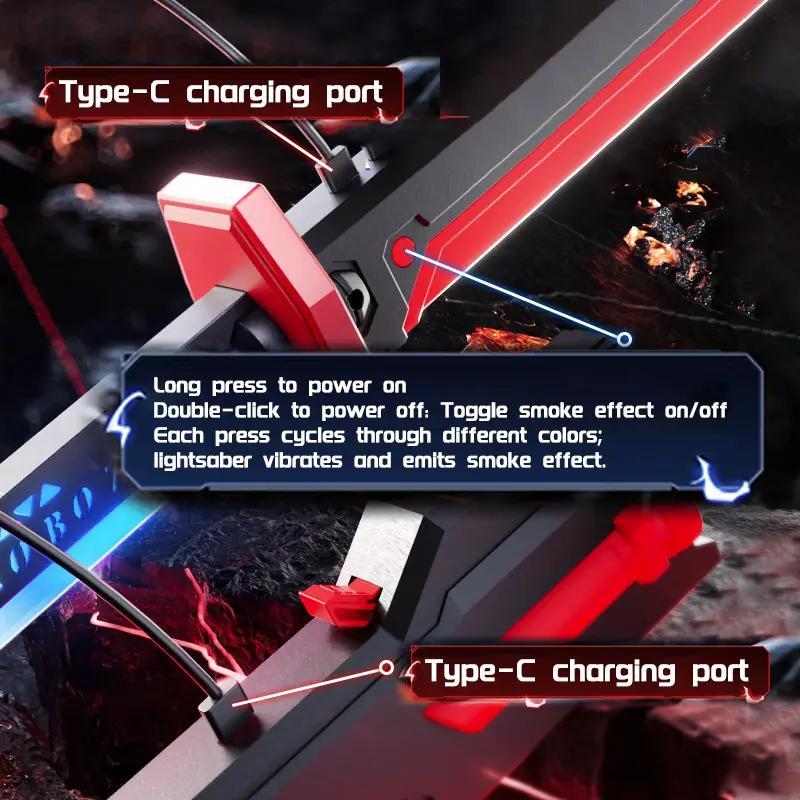 BLD LED SparkBlade Sword with Spray Effect knife Toy Cyberpunk Katana - Light-Up Propfor Cosplay, Raves & Festivals RGB Lights Durable CollectibleItem US In Stock, Valentine’s Gift Idea ,cool birthday gift,type-c rechargeable