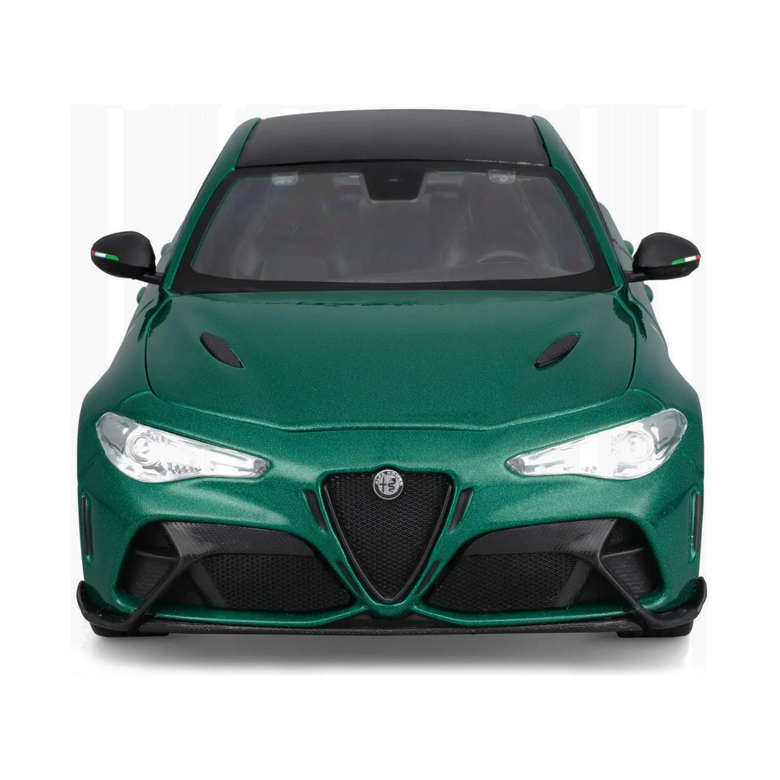 Alfa Romeo Giulia GTA Green Metallic with Carbon Top 1/18 Diecast Model Car by Bburago