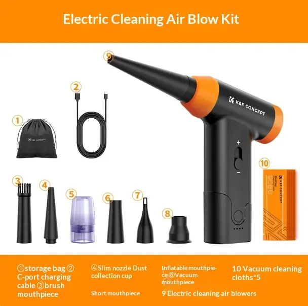 KFCONCEPT Mini Compact Electric Air Blower, Powerful Dust Removal for DSLR Camera Lenses, Cleaning Tool for Computer Keyboards and Laptops, Violent Fan for Blowing Away Dust