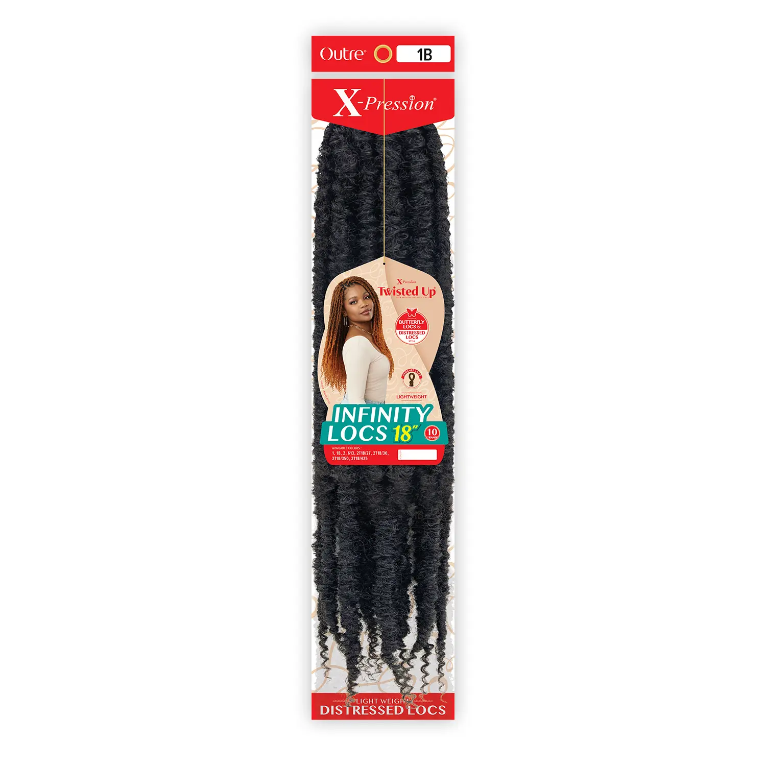 Outre X-Pression Twisted Up Infinity Locs Crochet Hair Braids - 18" Synthetic Hair Extensions, 10 Strands, Quick Protective Style, DIY Application, Long Lasting Hold, Hand Wash Only, Quick, Long Lasting, Braids Hairstyles