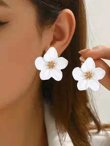 Elegant Petal Stud Earrings Set, Trendy Exaggerated Design Ear Accessories for Women, Fashionable Daily Wear Jewelry